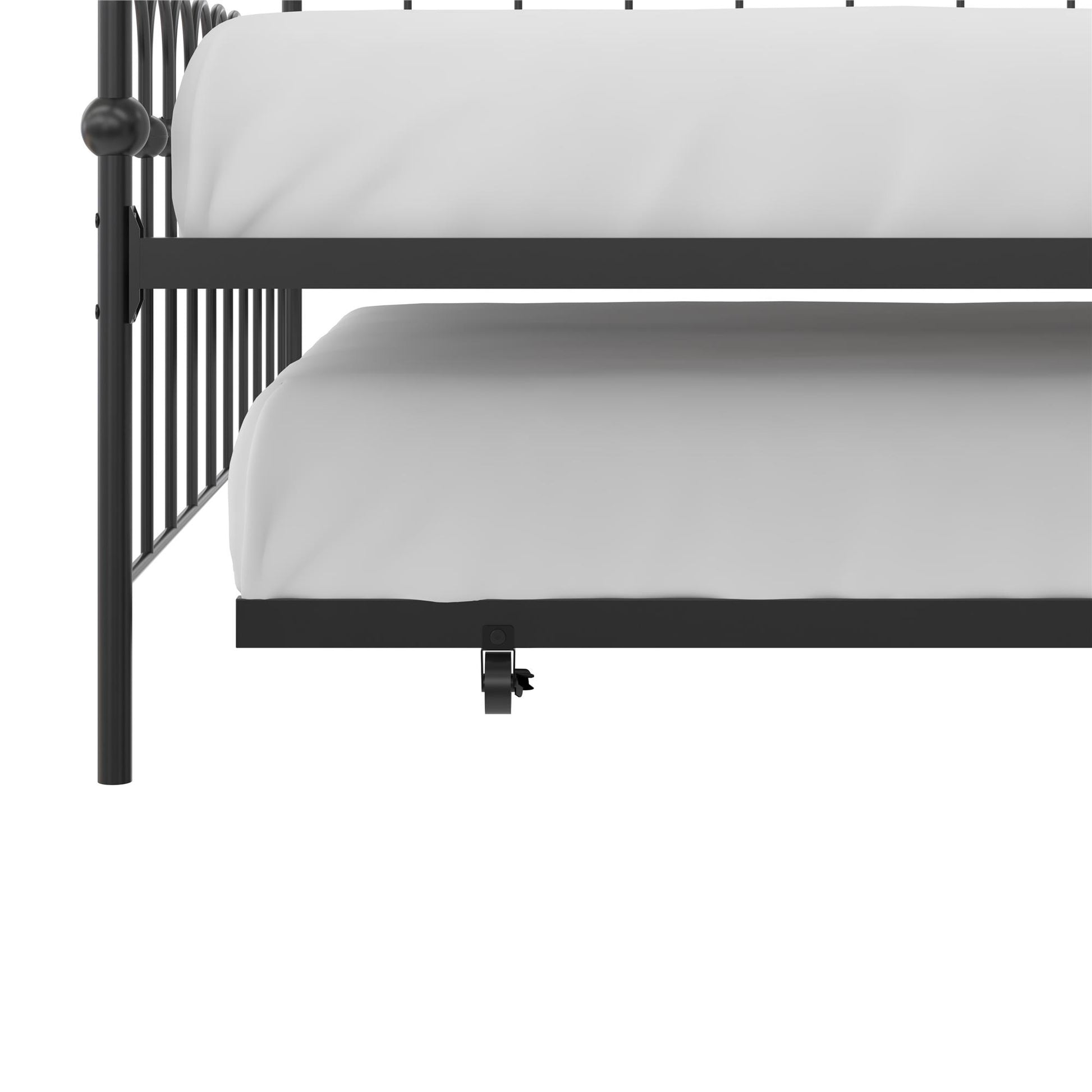 Novogratz Bright Pop Metal Daybed with Trundle, Full/Twin, Black - Black - Full-Over-Twin