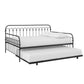 Novogratz Bright Pop Metal Daybed with Trundle, Full/Twin, Black - Black - Full-Over-Twin