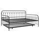 Novogratz Bright Pop Metal Daybed with Trundle, Full/Twin, Black - Black - Full-Over-Twin