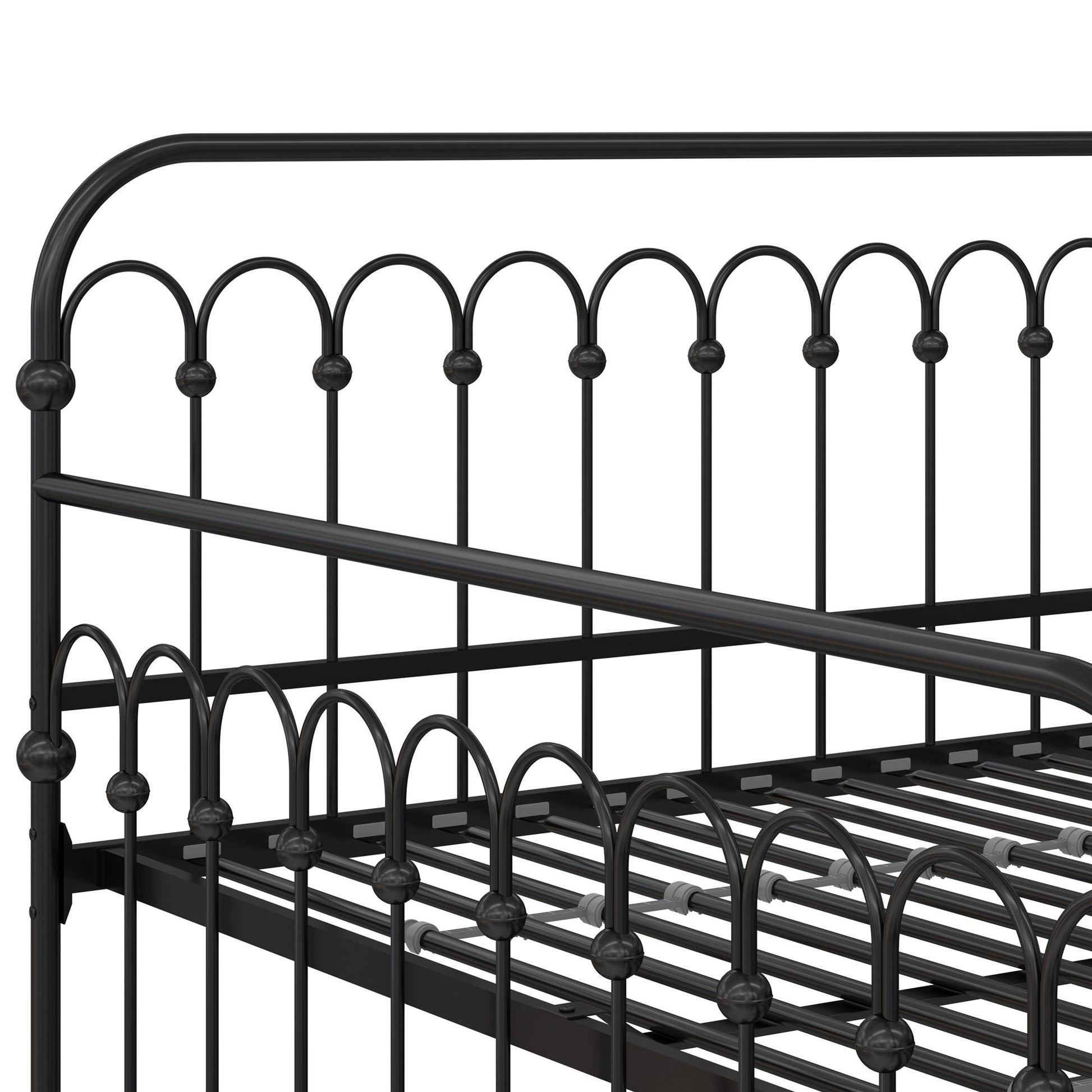 Novogratz Bright Pop Metal Daybed with Trundle, Full/Twin, Black - Black - Full-Over-Twin