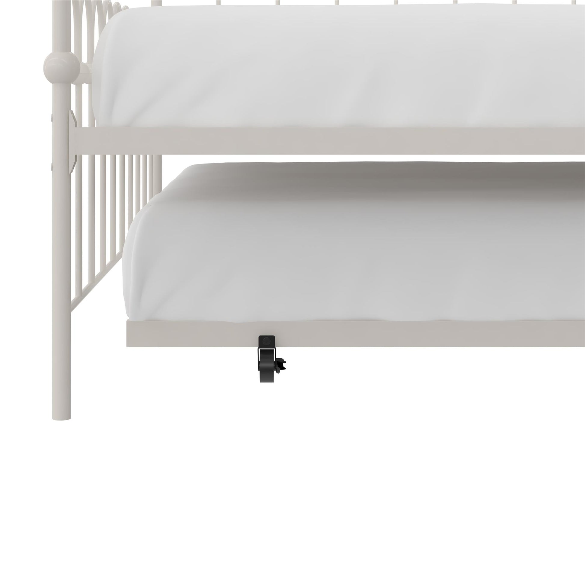Novogratz Bright Pop Metal Daybed with Trundle, Full/Twin, Off White - Off White - Full-Over-Twin