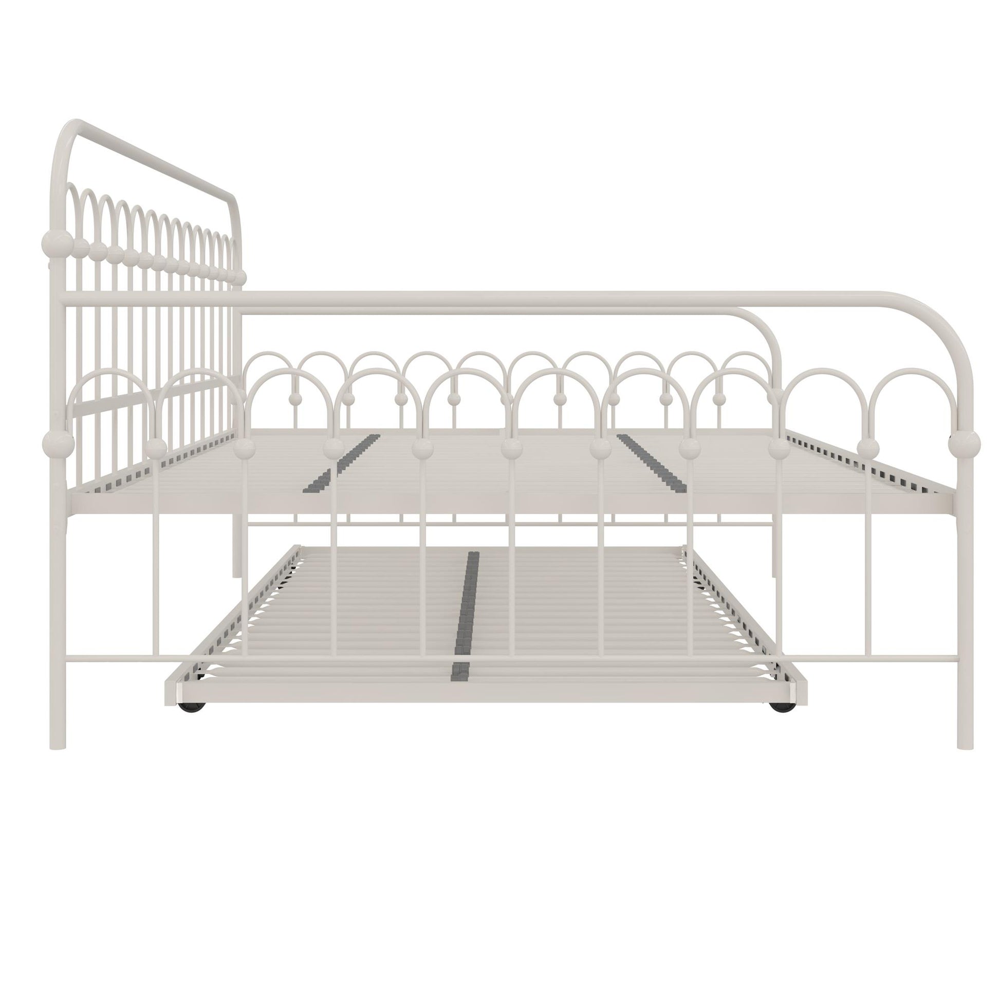 Novogratz Bright Pop Metal Daybed with Trundle, Full/Twin, Off White - Off White - Full-Over-Twin