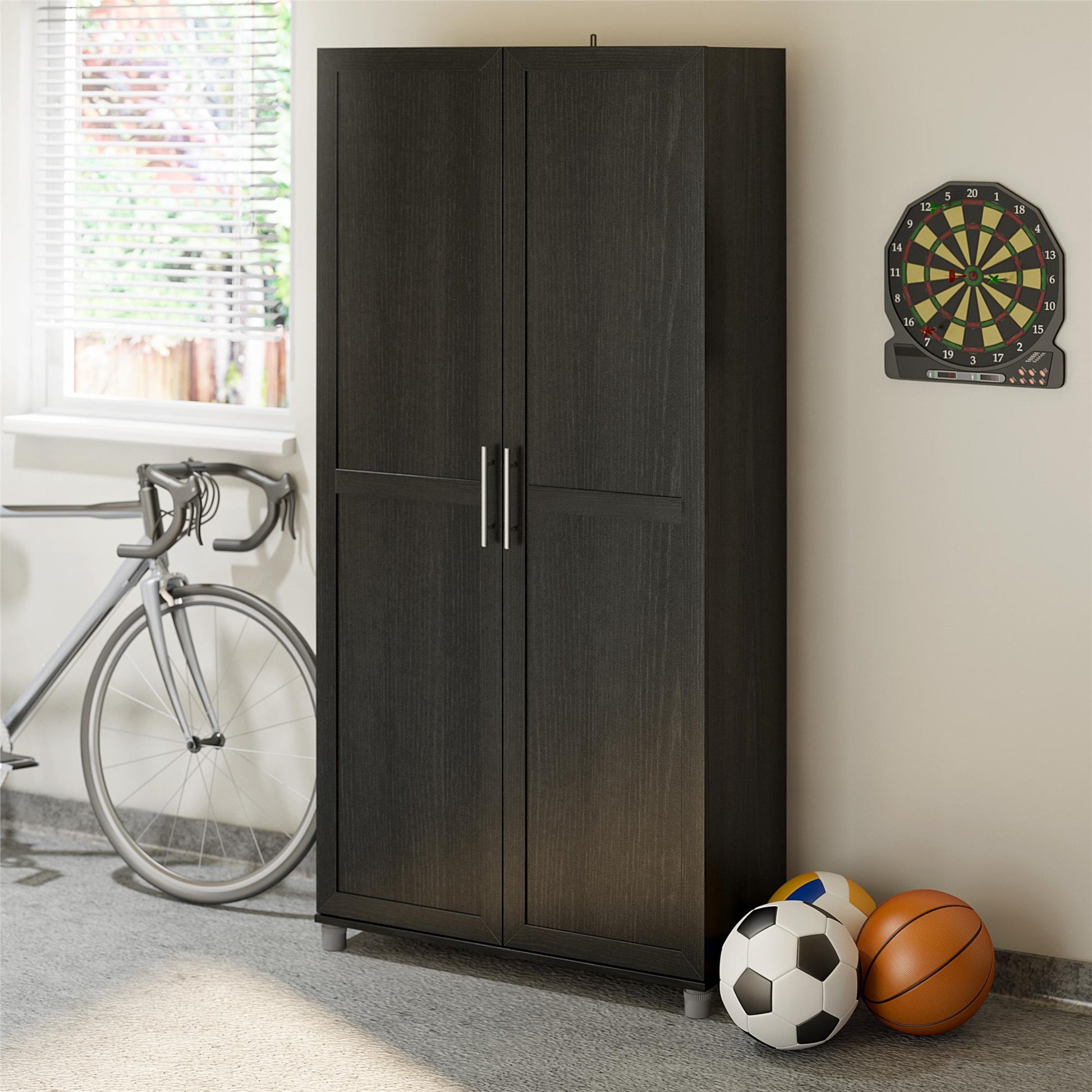 Camberly Framed 36" Utility Storage Cabinet, Graphite Gray - Graphite Grey