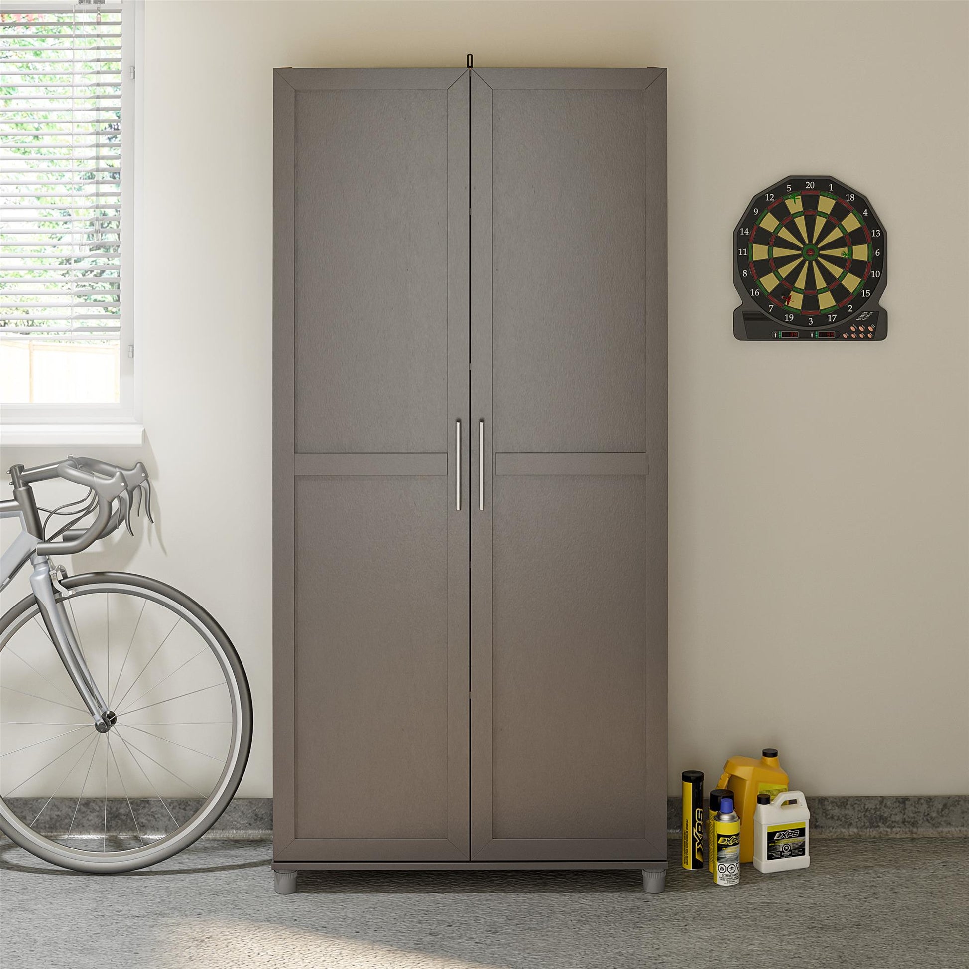 Camberly Framed 36" Utility Storage Cabinet, Graphite Gray - Graphite Grey