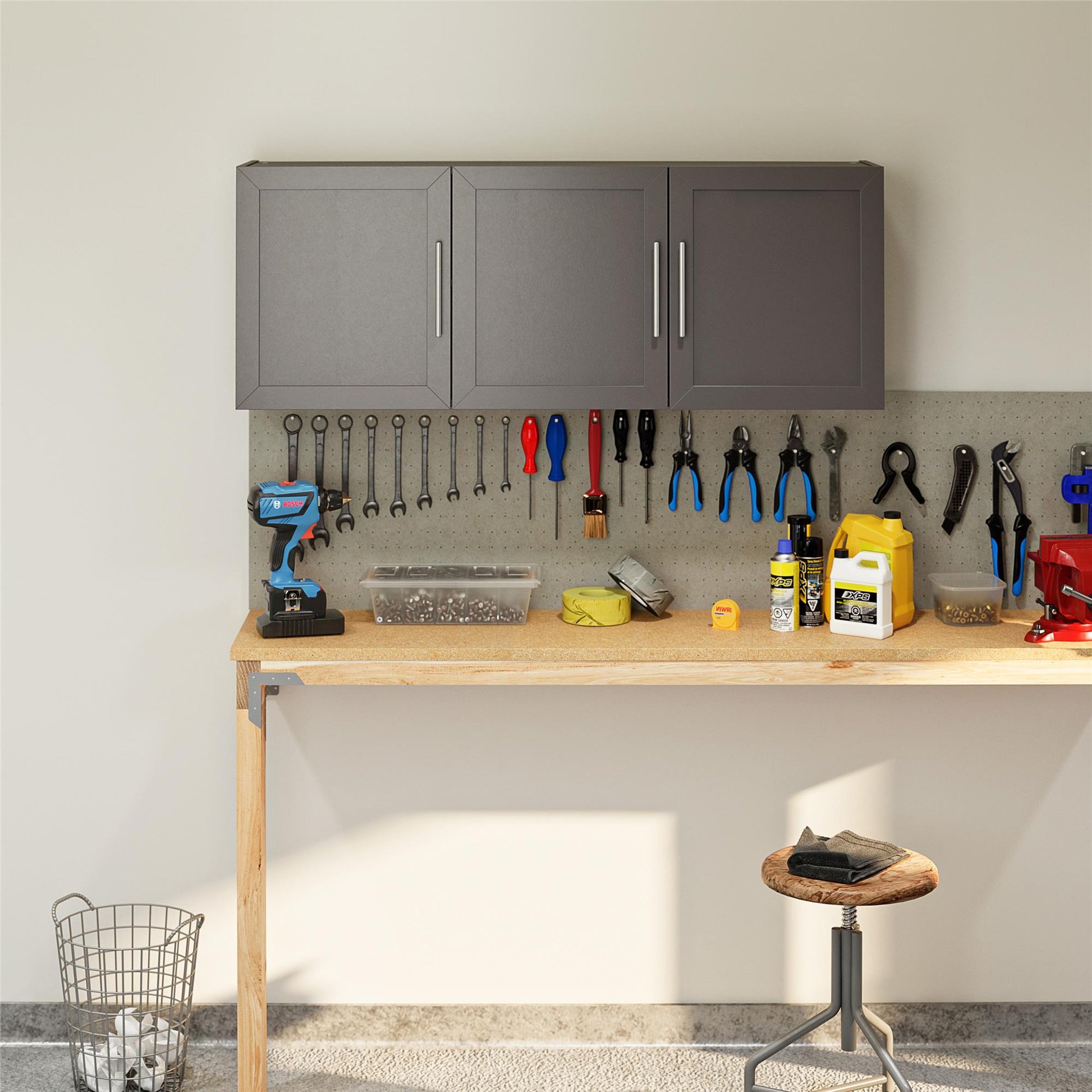 Camberly Framed 54" Wall Cabinet, Graphite Gray - Graphite Grey