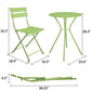 Brennan 3 Piece Bistro Set with 2 Folding Chairs - Kiwi Green