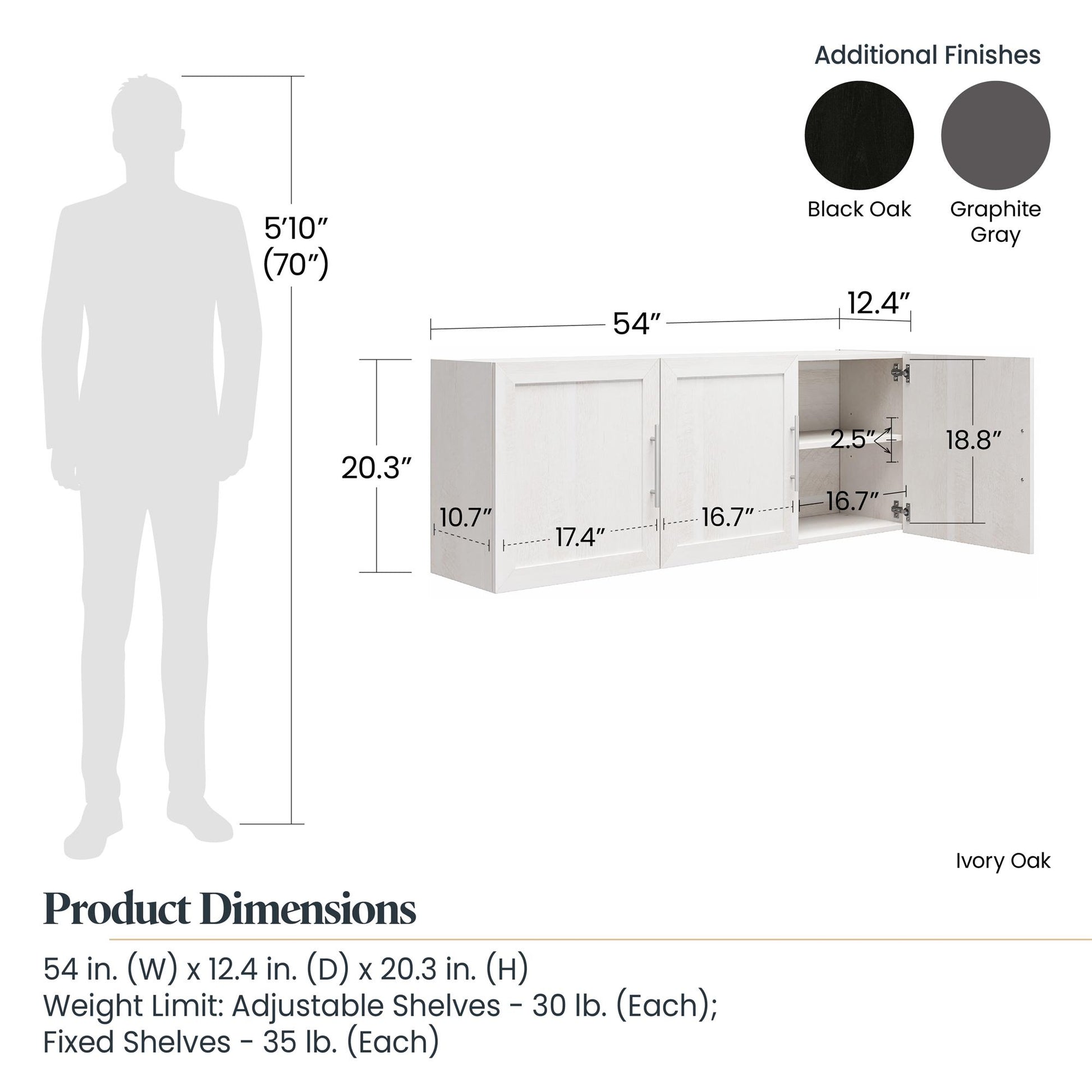Camberly Framed 54" Wall Cabinet, Graphite Gray - Graphite Grey