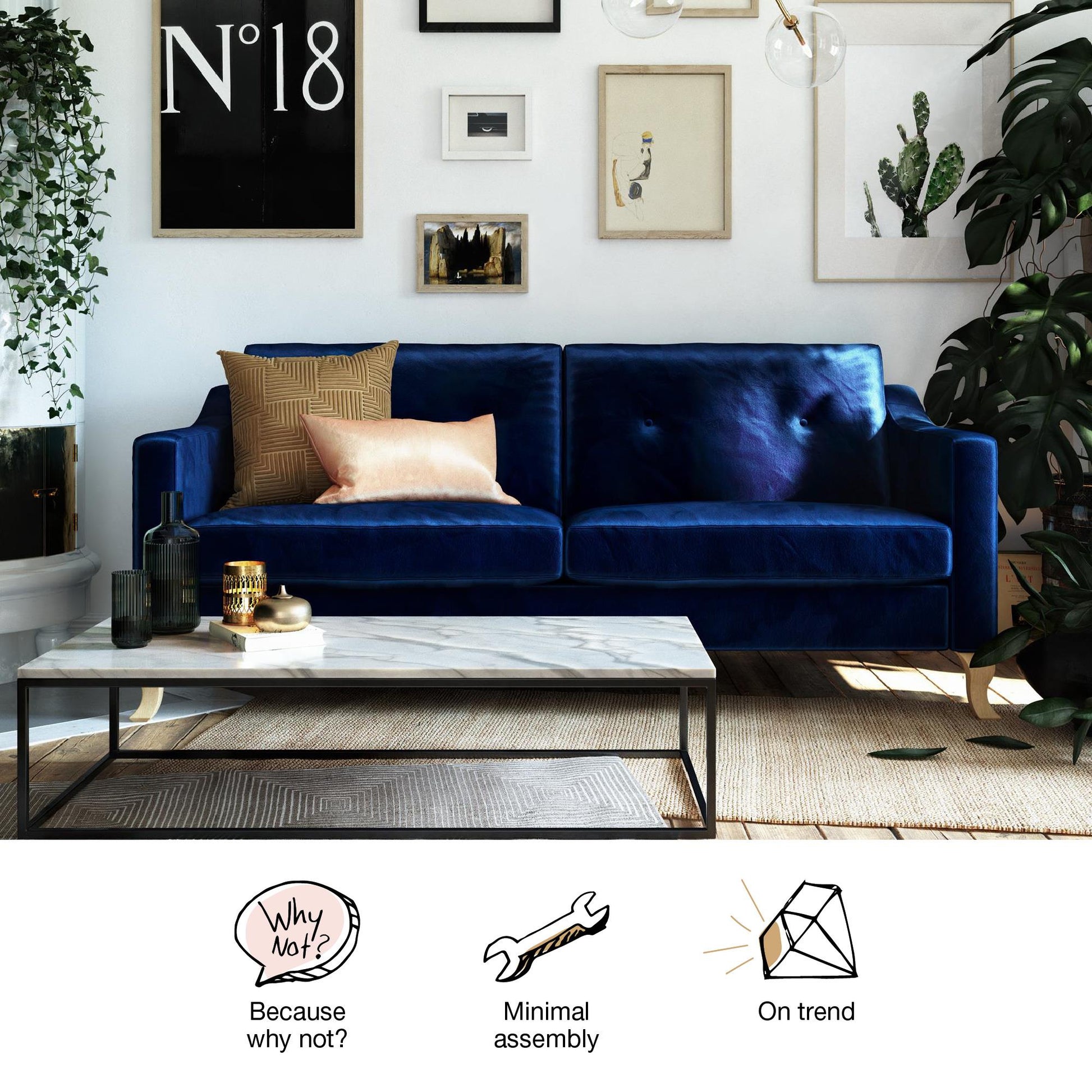 Tess Sofa - Blue