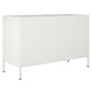 Sunset District 2 Door Storage Cabinet-Mesh Metal Locker, White - White