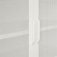 Sunset District 2 Door Storage Cabinet-Mesh Metal Locker, White - White
