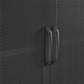 Sunset District 2 Door Storage Cabinet-Mesh Metal Locker, Black - Black