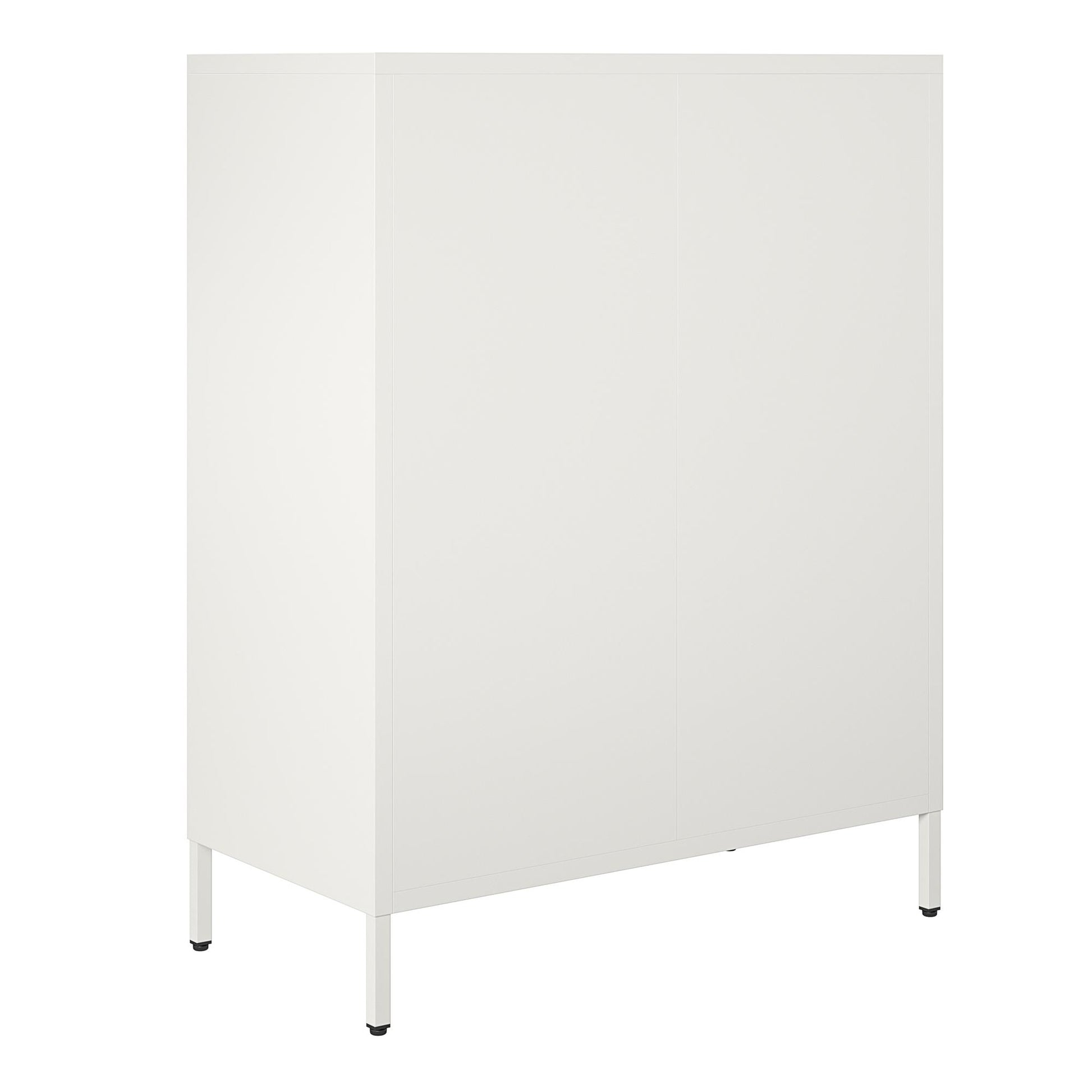Sunset District 2 Door Accent Cabinet-Mesh Metal Locker, White - White
