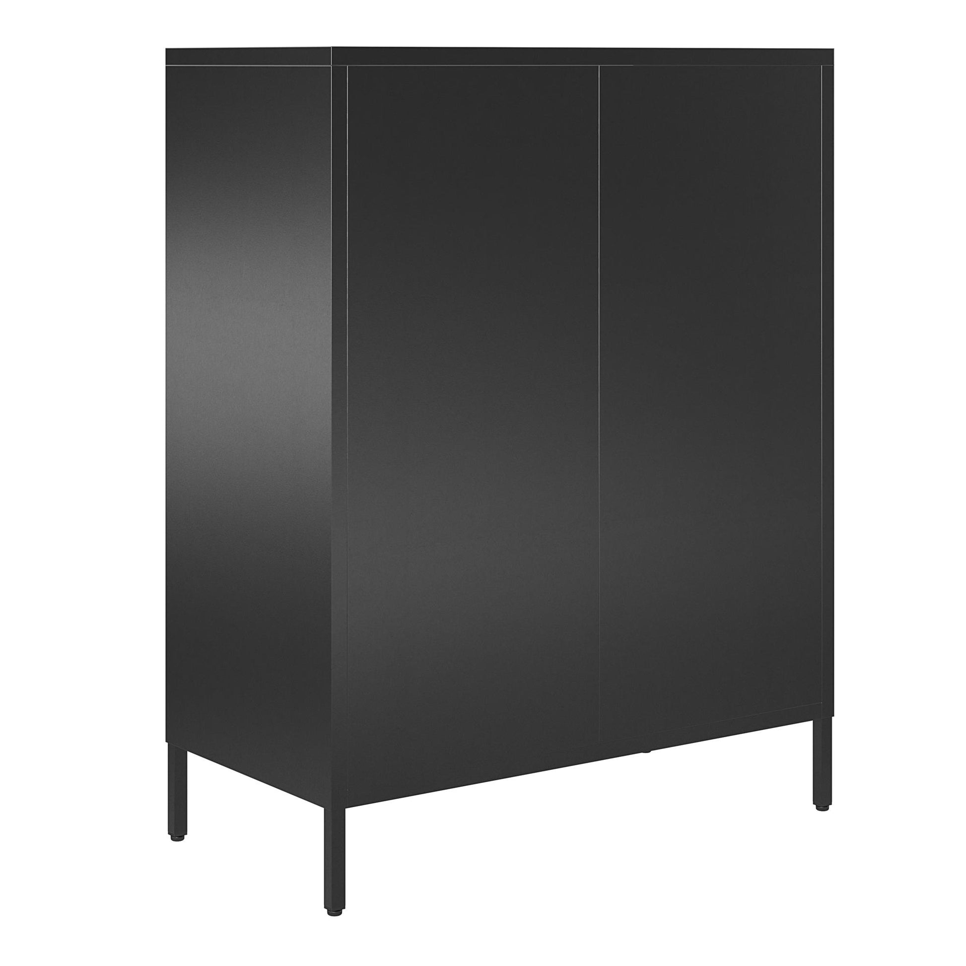 Sunset District 2 Door Accent Cabinet-Mesh Metal Locker, Black - Black