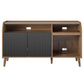 Magnolia TV Console/Record Station, Walnut/Black - Walnut