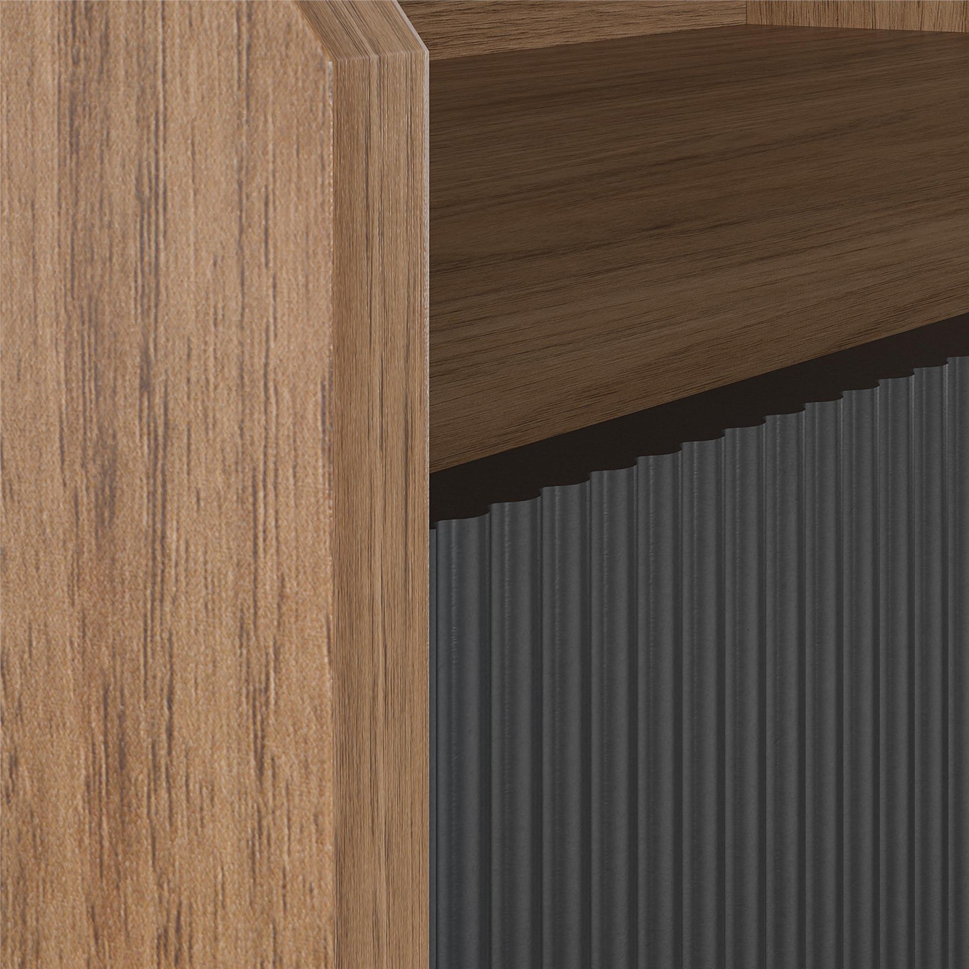 Magnolia TV Console/Record Station, Walnut/Black - Walnut