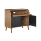 Magnolia Record Stand, Walnut/Black - Walnut