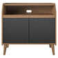 Magnolia Record Stand, Walnut/Black - Walnut
