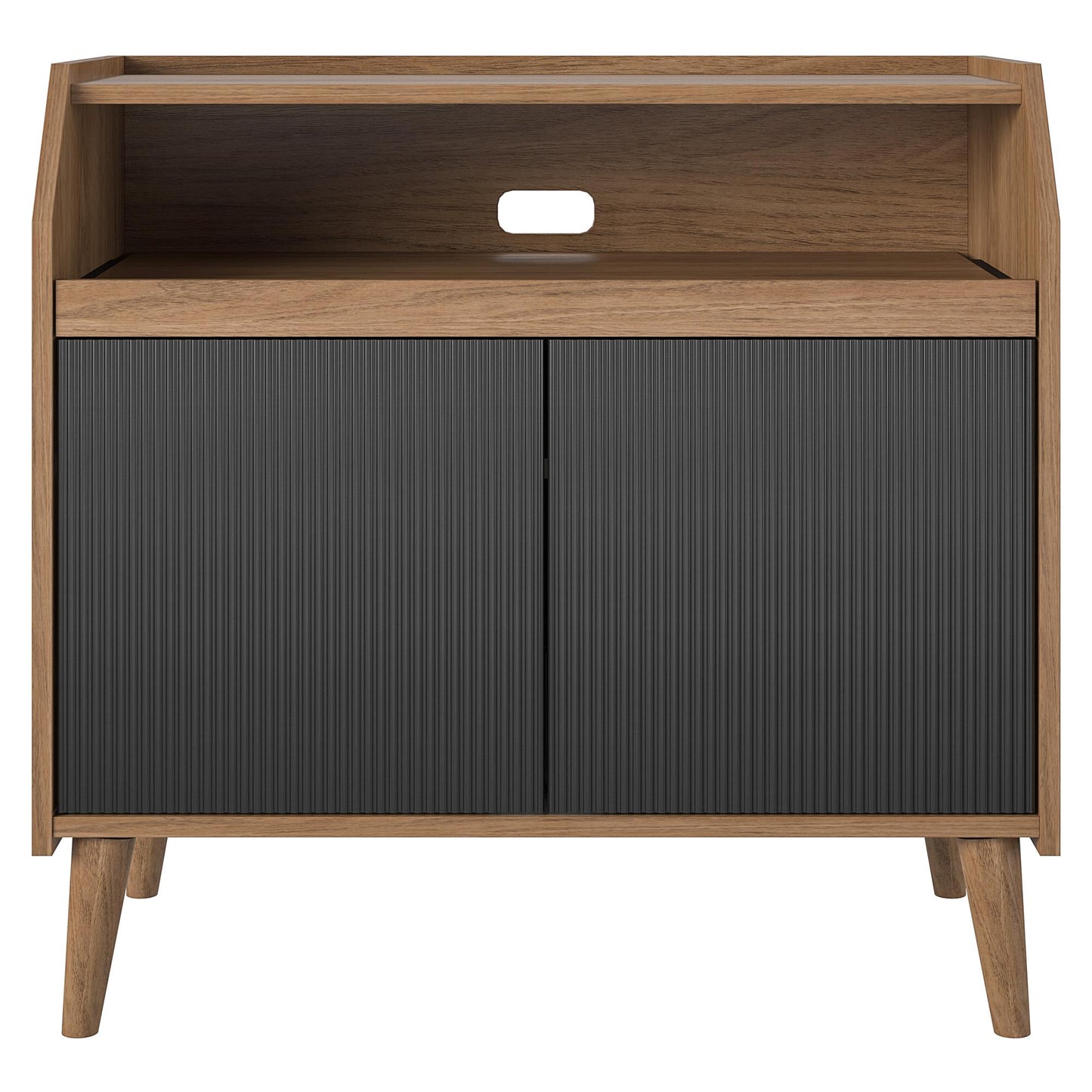 Magnolia Record Stand, Walnut/Black - Walnut