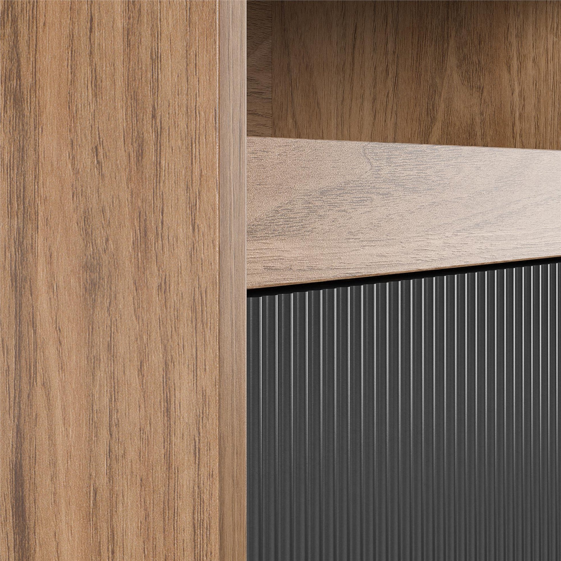 Magnolia Record Stand, Walnut/Black - Walnut