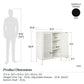 Sunset District 2 Door Accent Cabinet-Mesh Metal Locker, White - White