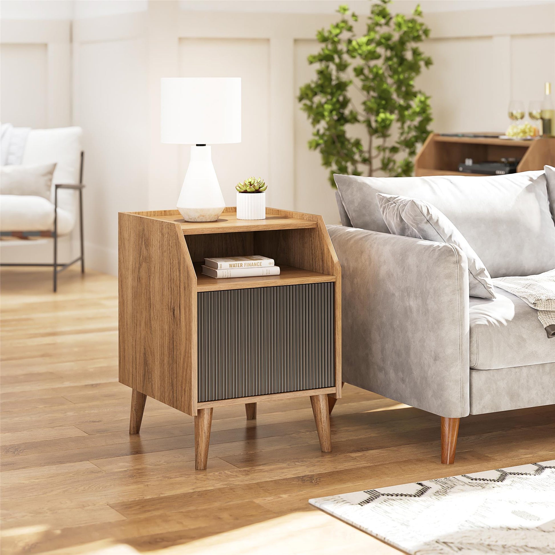 Magnolia End Table, Walnut/Black - Walnut