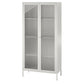Ashbury Heights Tall 2 Door Storage Cabinet-Fluted Glass Metal Locker, White - White