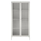 Ashbury Heights Tall 2 Door Storage Cabinet-Fluted Glass Metal Locker, White - White