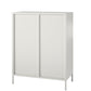 Ashbury Heights 2 Door Accent Cabinet-Fluted Glass Metal Locker, White - White