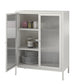 Ashbury Heights 2 Door Accent Cabinet-Fluted Glass Metal Locker, White - White