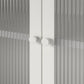 Ashbury Heights 2 Door Accent Cabinet-Fluted Glass Metal Locker, White - White