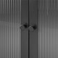 Ashbury Heights 2 Door Accent Cabinet-Fluted Glass Metal Locker, Black - Black
