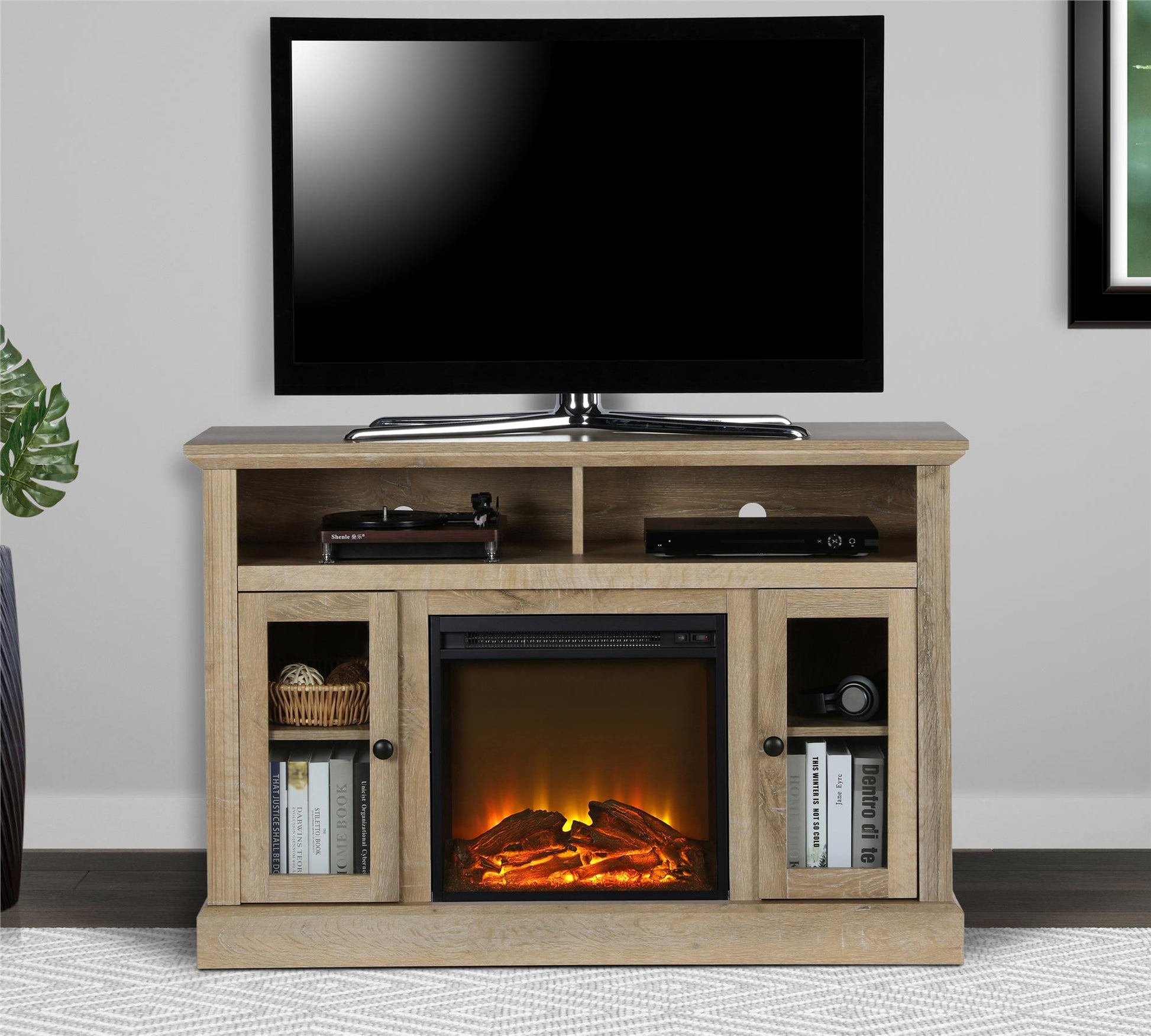 Chicago Electric Fireplace TV Console for TVs up to 50 Inch - Natural
