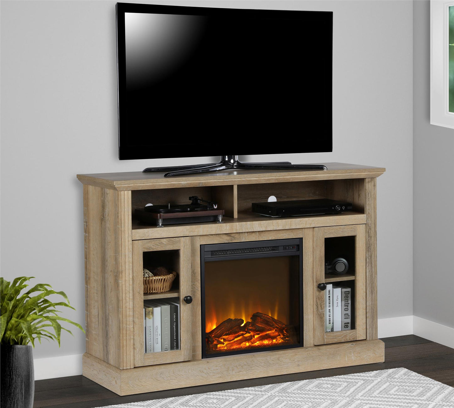 Chicago Electric Fireplace TV Console for TVs up to 50 Inch - Natural