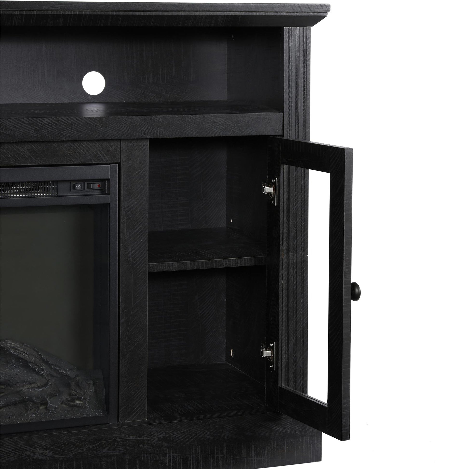 Chicago Electric Fireplace TV Console for TVs up to 50 Inch - Black Oak