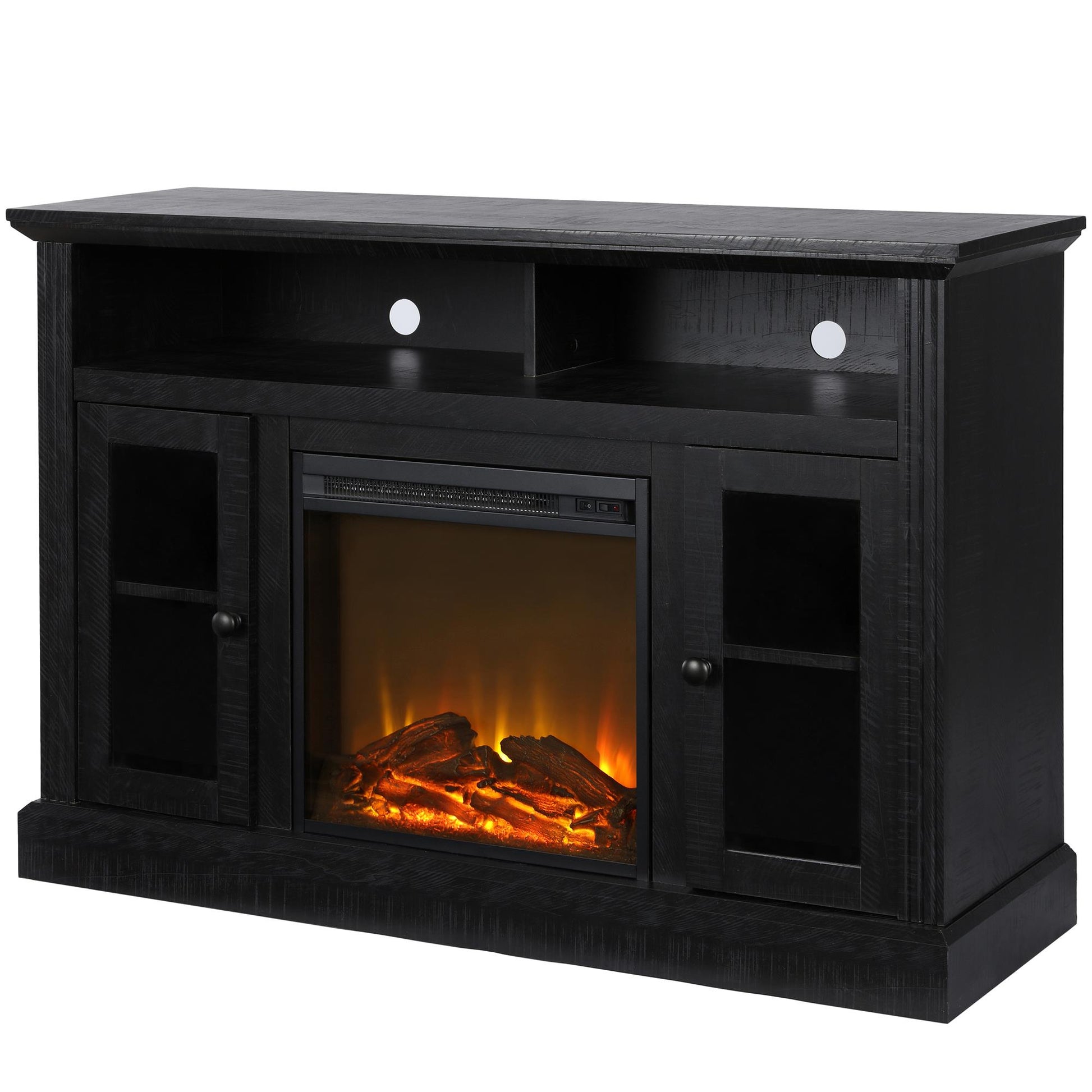 Chicago Electric Fireplace TV Console for TVs up to 50 Inch - Black Oak