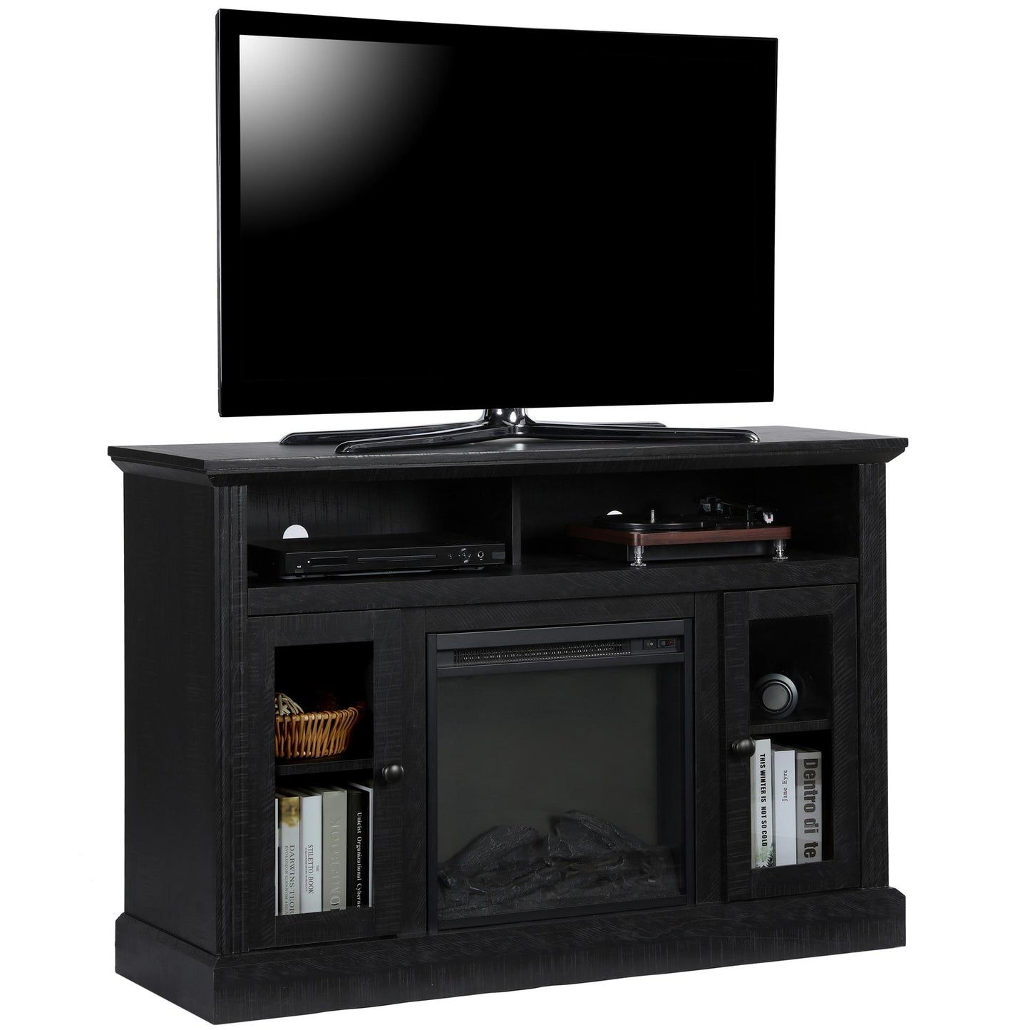 Chicago Electric Fireplace TV Console for TVs up to 50 Inch - Black Oak