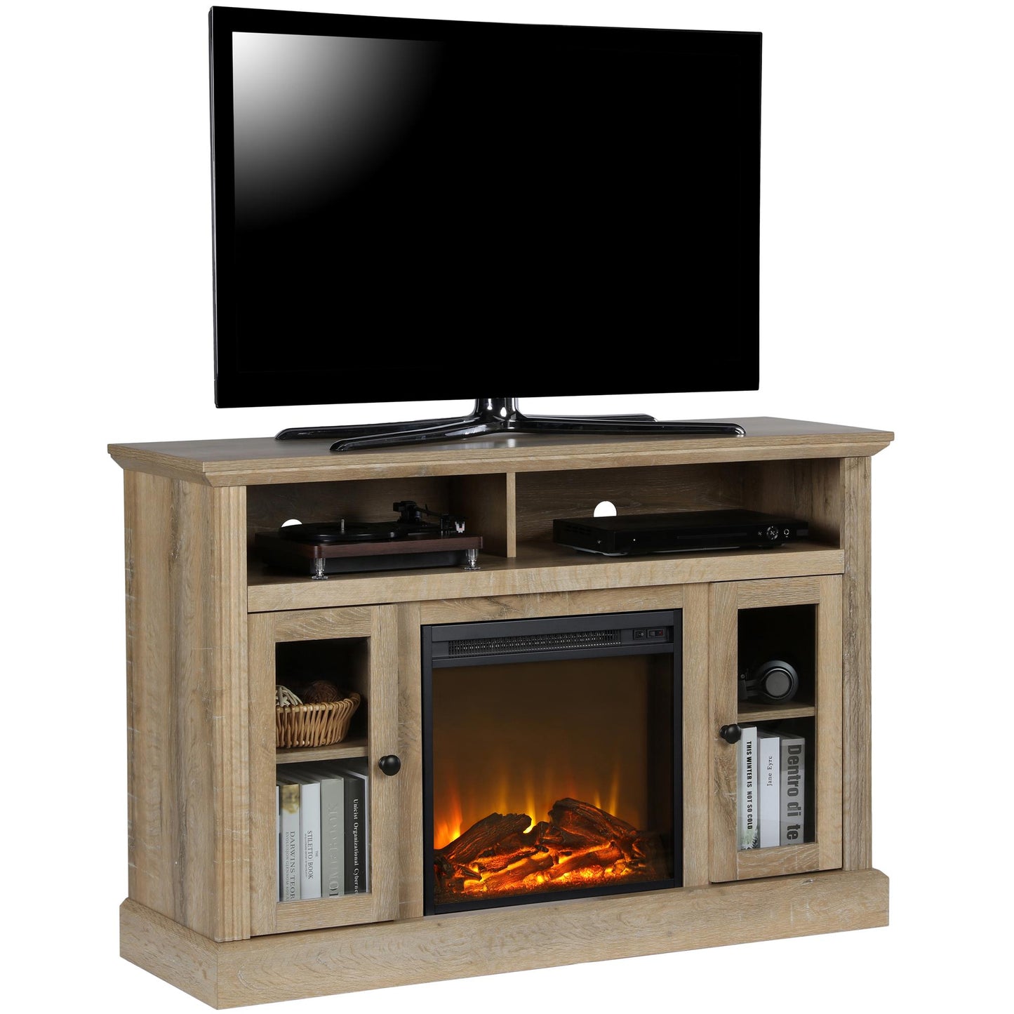 Chicago Electric Fireplace TV Console for TVs up to 50 Inch - Natural