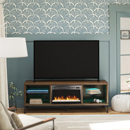 Concord 70" Fireplace TV Stand, Walnut - Walnut