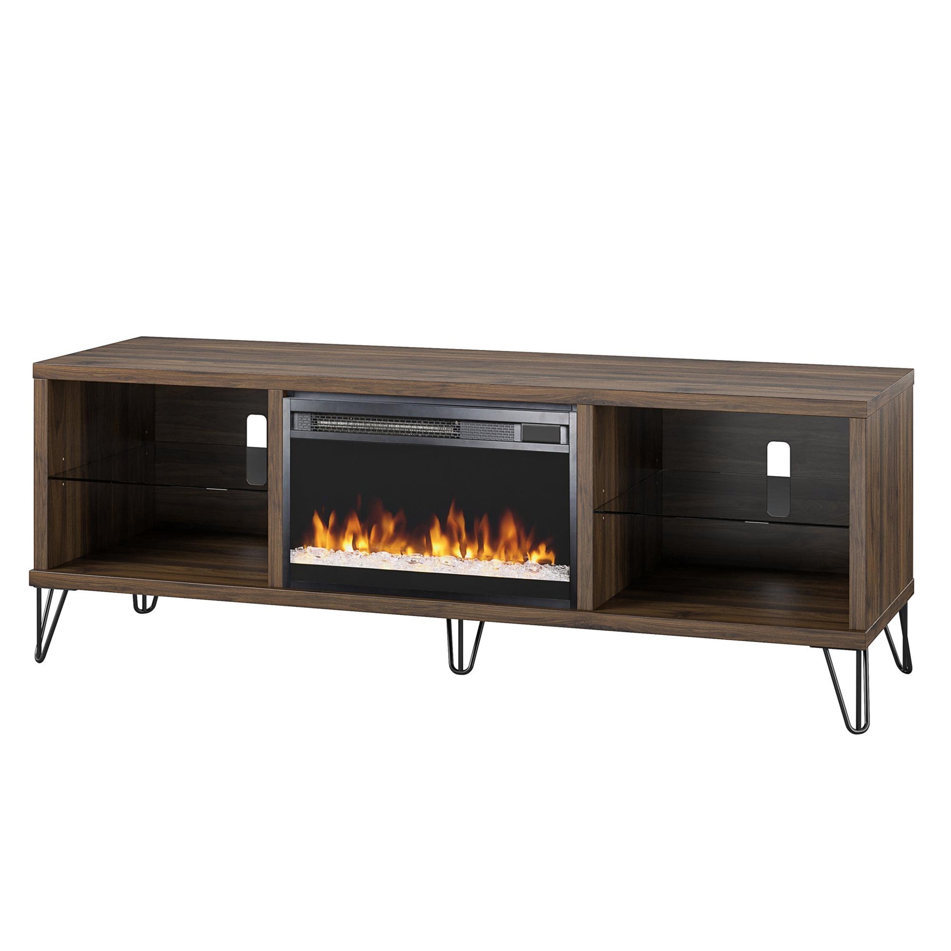 Concord 70" Fireplace TV Stand, Walnut - Walnut