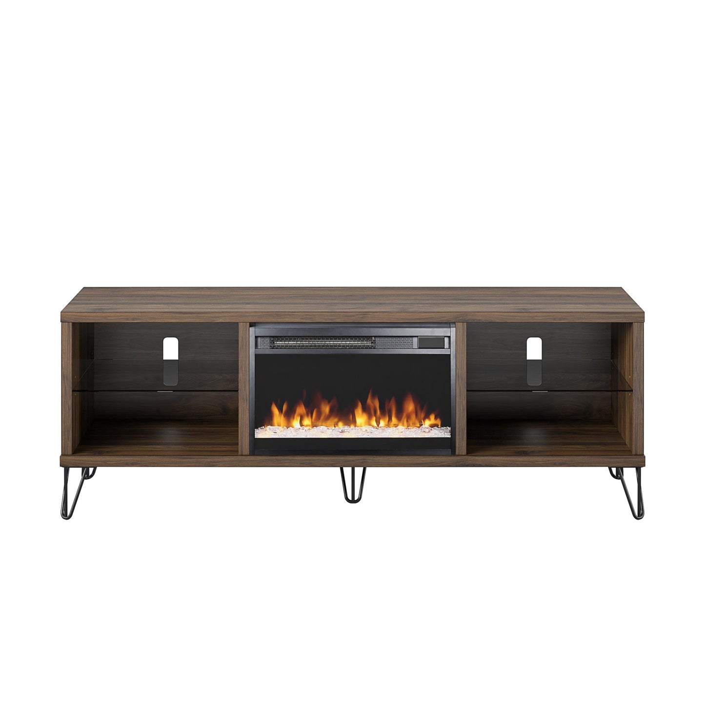 Concord 70" Fireplace TV Stand, Walnut - Walnut