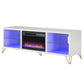 Finley 70" Fireplace TV Stand, White - White