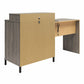 Kalissa Dresser / Desk Combo with Wireless Charger, Gray Oak with Black - Gray Oak