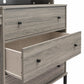 Kalissa Dresser / Desk Combo with Wireless Charger, Gray Oak with Black - Gray Oak