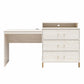 Kalissa Dresser / Desk Combo with Wireless Charger, White Oak with Gold - White Oak