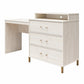 Kalissa Dresser / Desk Combo with Wireless Charger, White Oak with Gold - White Oak
