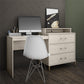 Kalissa Dresser / Desk Combo with Wireless Charger, White Oak with Gold - White Oak
