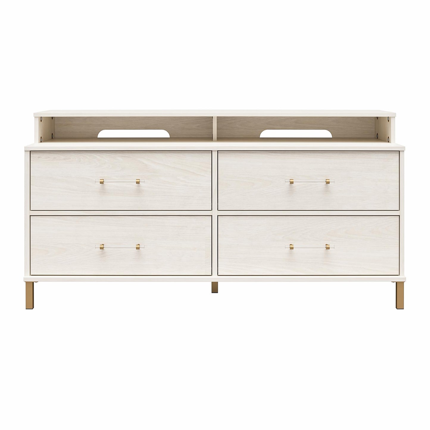 Kalissa Media Dresser for TVs up to 50", White Oak with Gold - White Oak