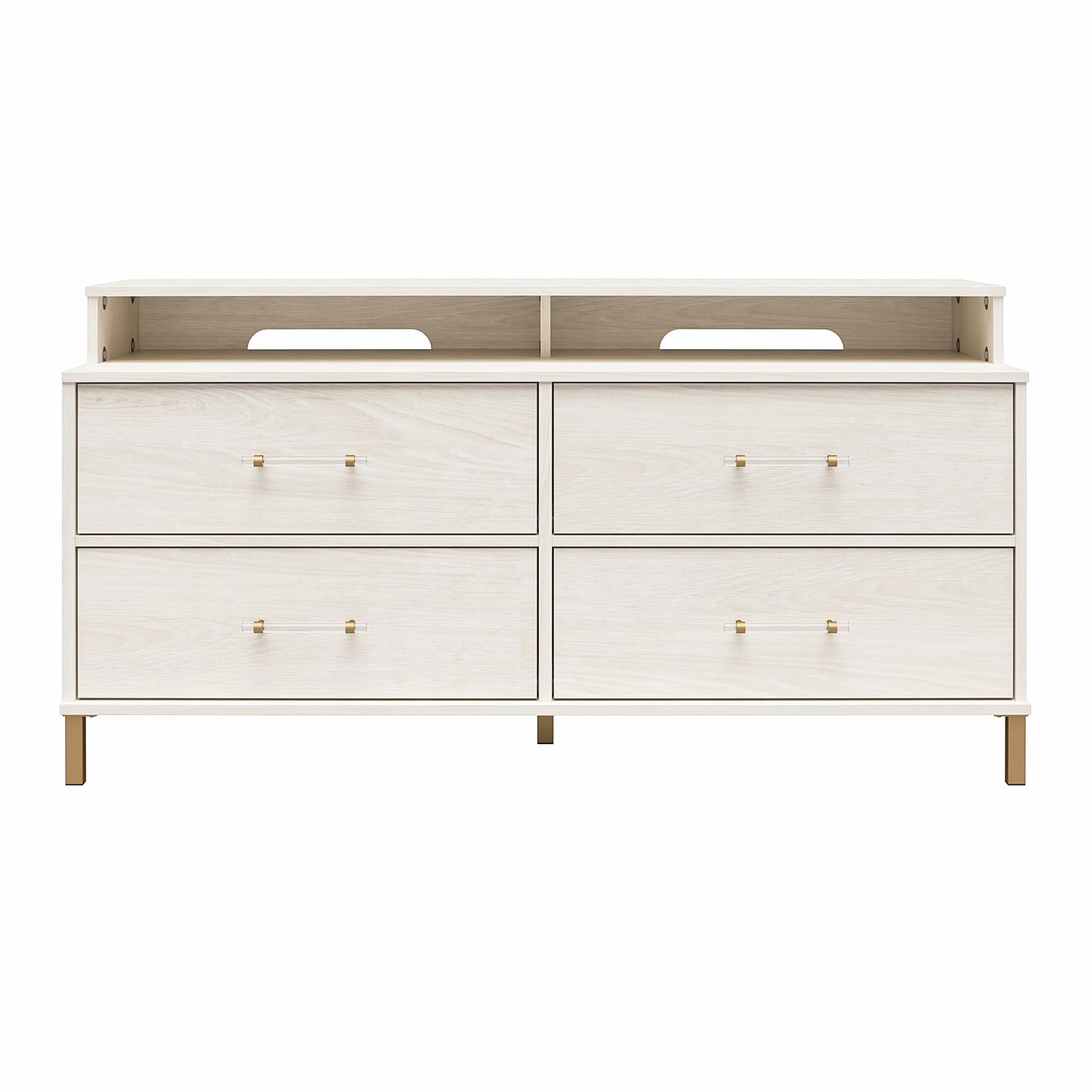 Kalissa Media Dresser for TVs up to 50", White Oak with Gold - White Oak