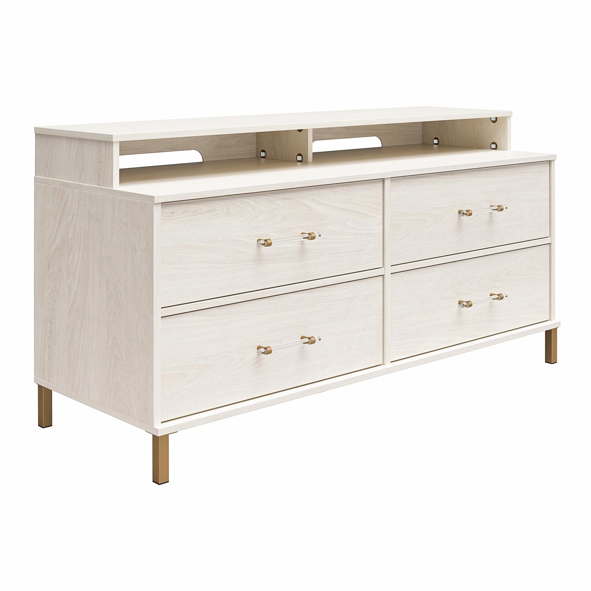 Kalissa Media Dresser for TVs up to 50", White Oak with Gold - White Oak