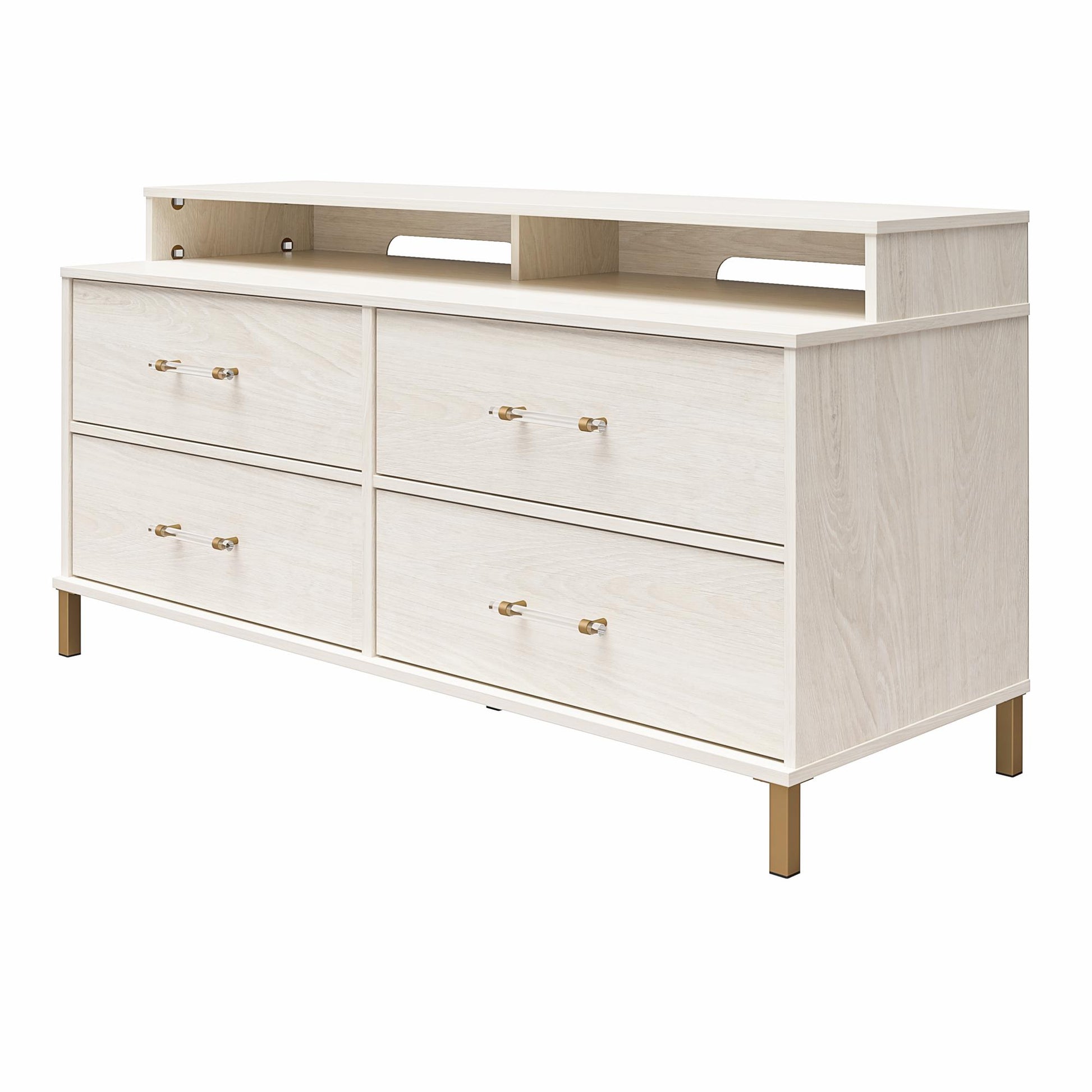 Kalissa Media Dresser for TVs up to 50", White Oak with Gold - White Oak